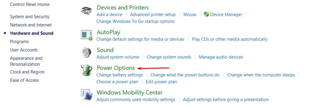 Power Options