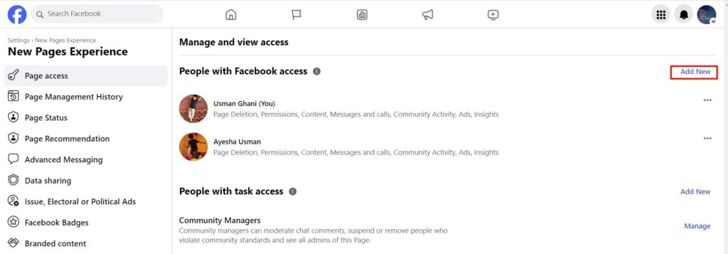 Transfer Facebook Page Ownership